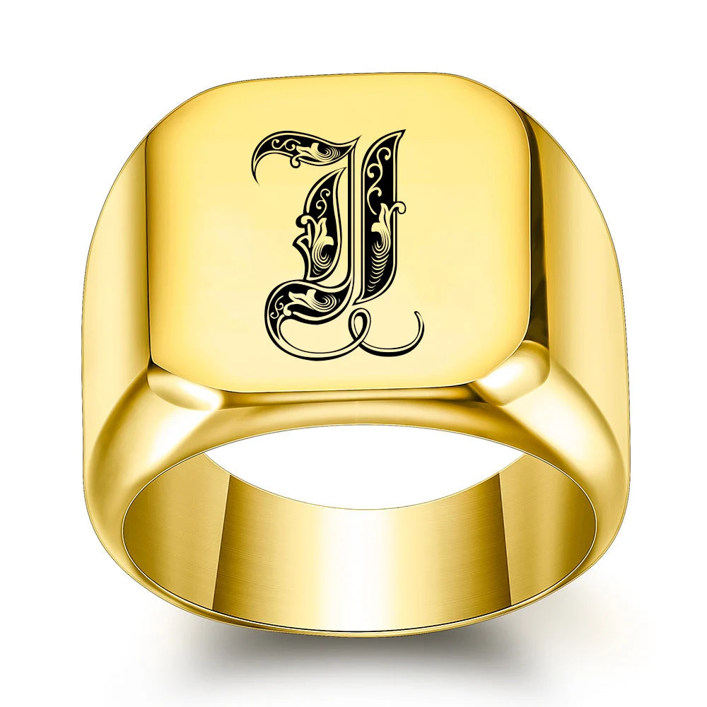Classic Noble Initial Ring | Gold