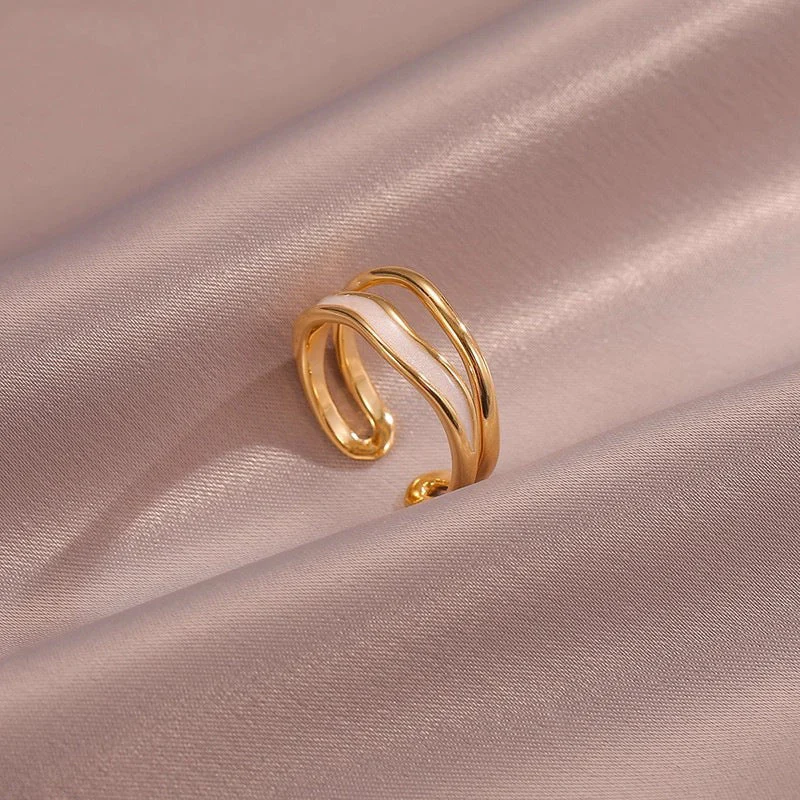 Sahira Layered Wave Ring | Gold