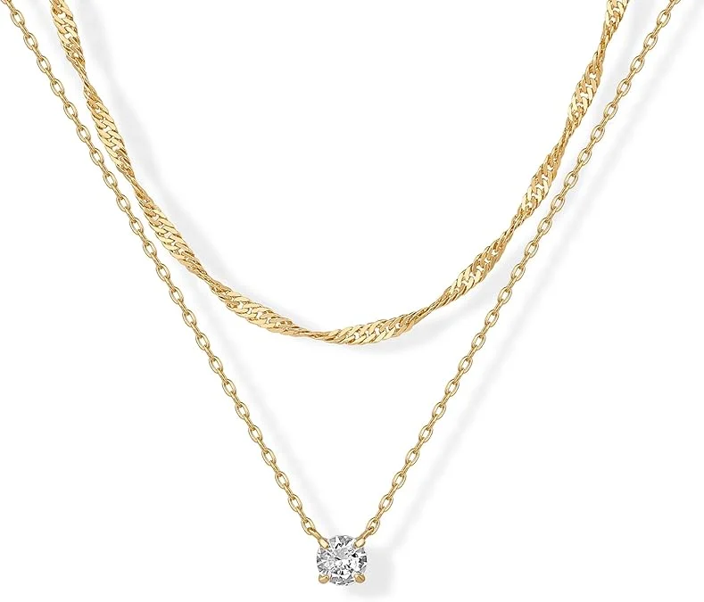 Halo Layered Necklace | Gold