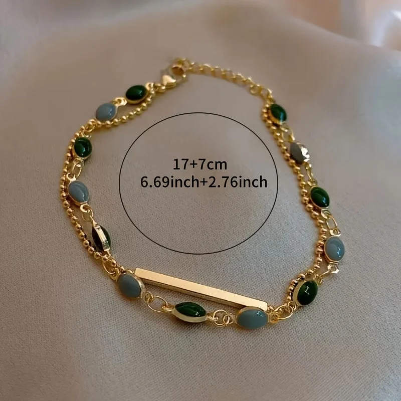 Olivia Moss Duo Bracelet | Gold