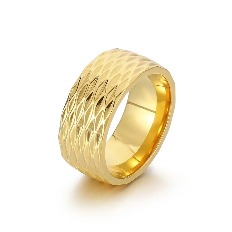 Kaelis Grid Band Ring | White Gold
