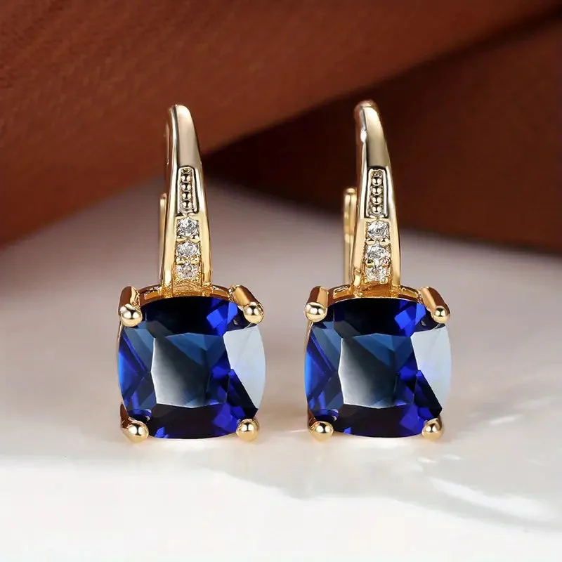 Mystic Stone Hoop Earrings | Gold