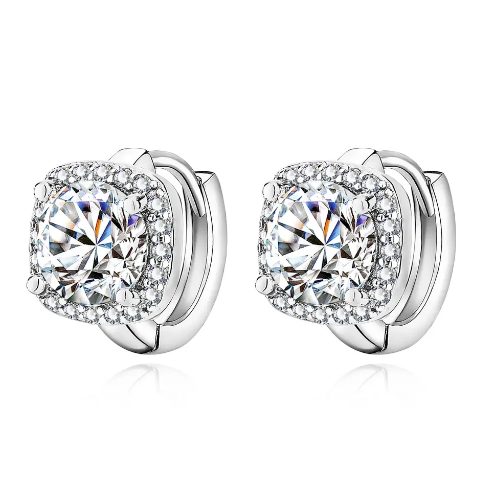 Nadine square earrings | White Gold
