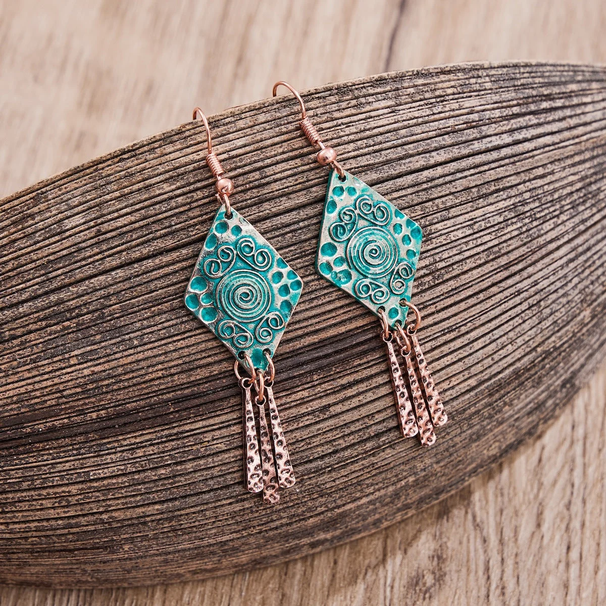 Odessa Spiral Copper Earrings