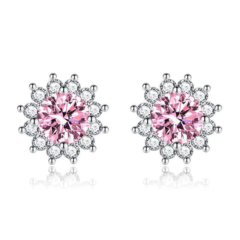 Sunlit Muse Earrings Pink | White Gold