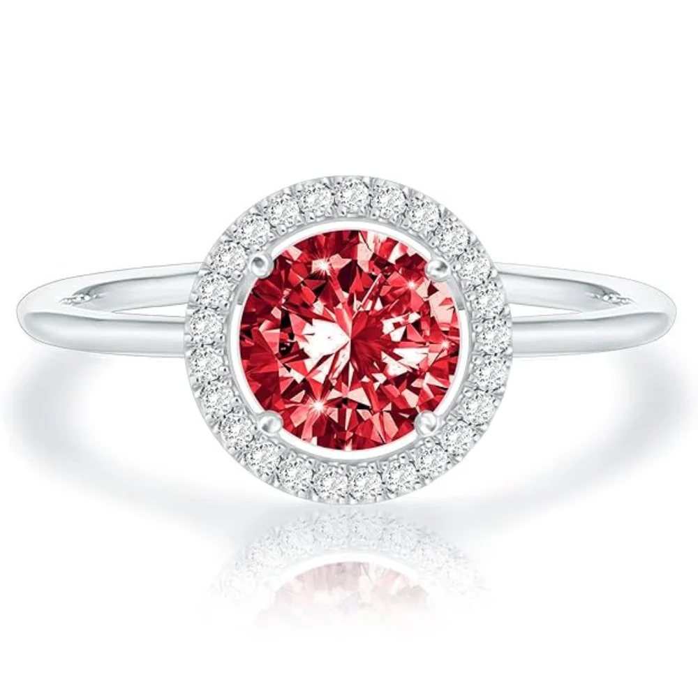 Crimson Glow Promise Ruby Ring | White Gold