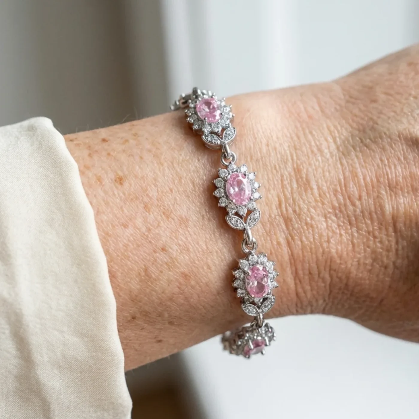 Iridessa Pinkthorn Bracelet | White Gold