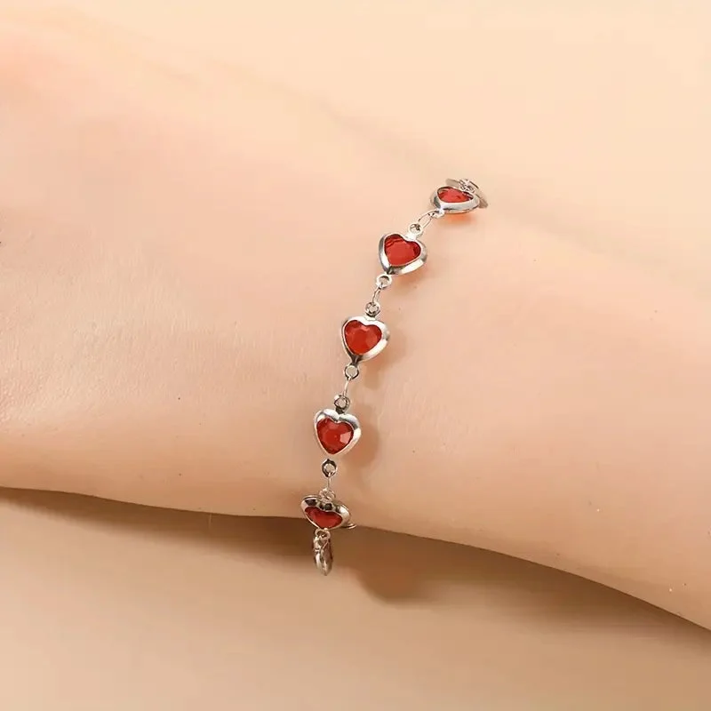 Ophelyra Garnetelle Bracelet | White Gold