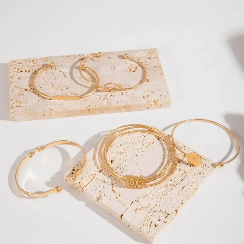 Knotted Elegance Bracelet Set | Gold