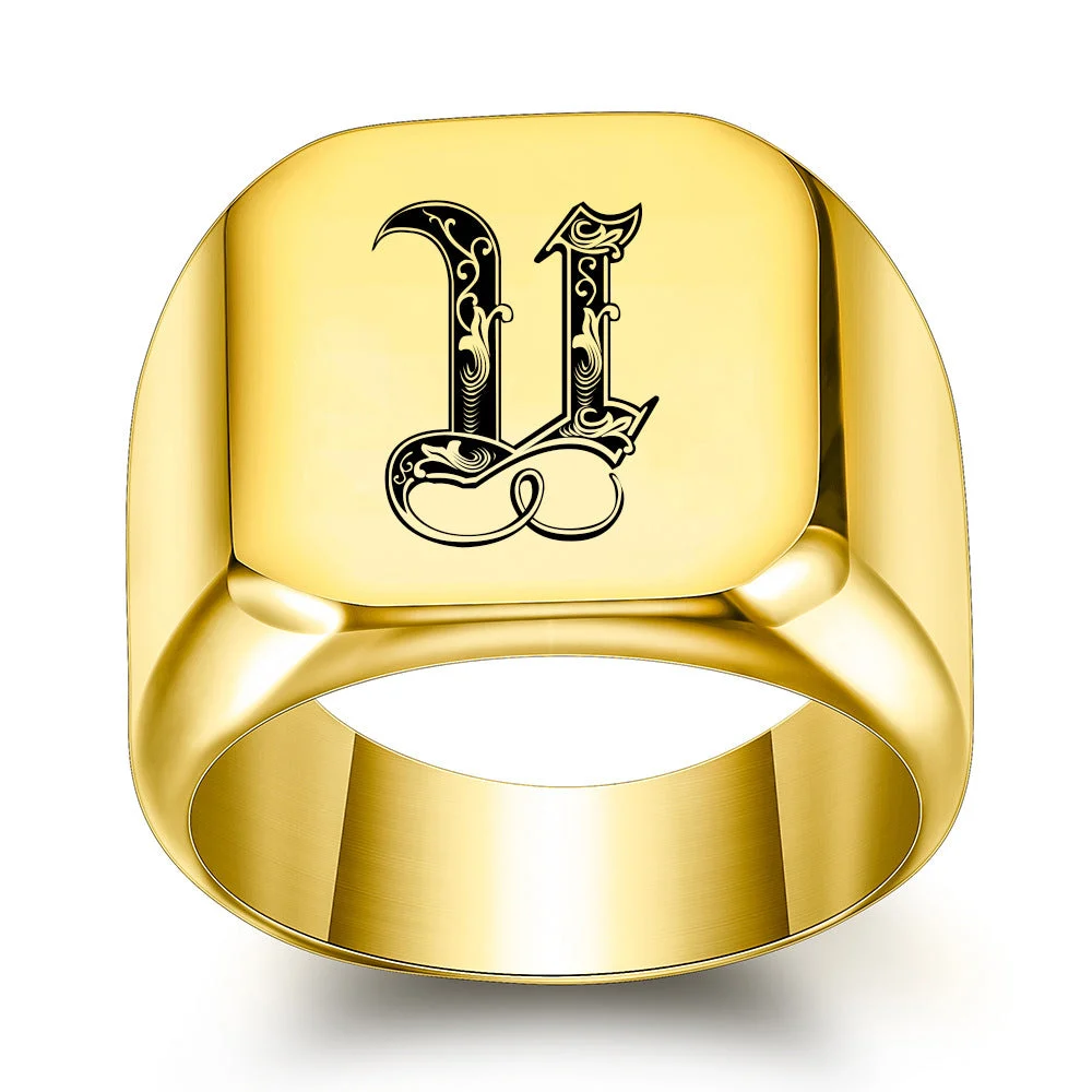 Classic Noble Initial Ring | Gold