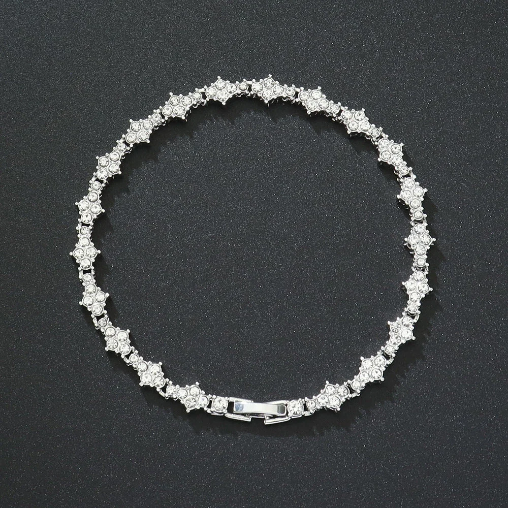 Classic Cluster Tennis Bracelet | Gold