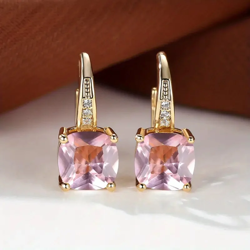 Mystic Stone Hoop Earrings | Gold