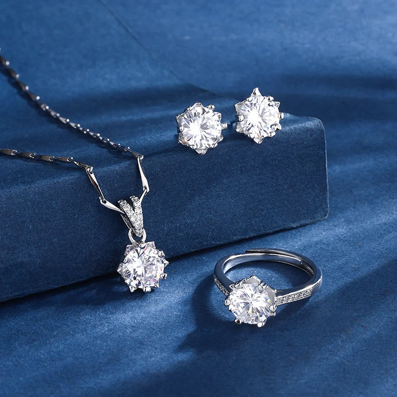Aria Snowflake Set | White Gold