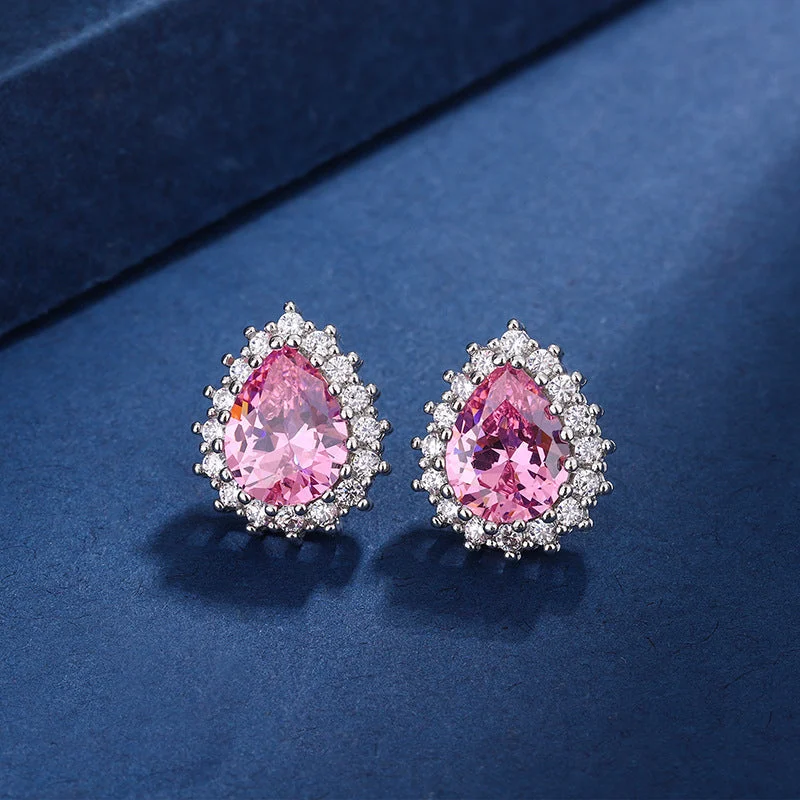 Aria Teardrop Pink Set | White Gold