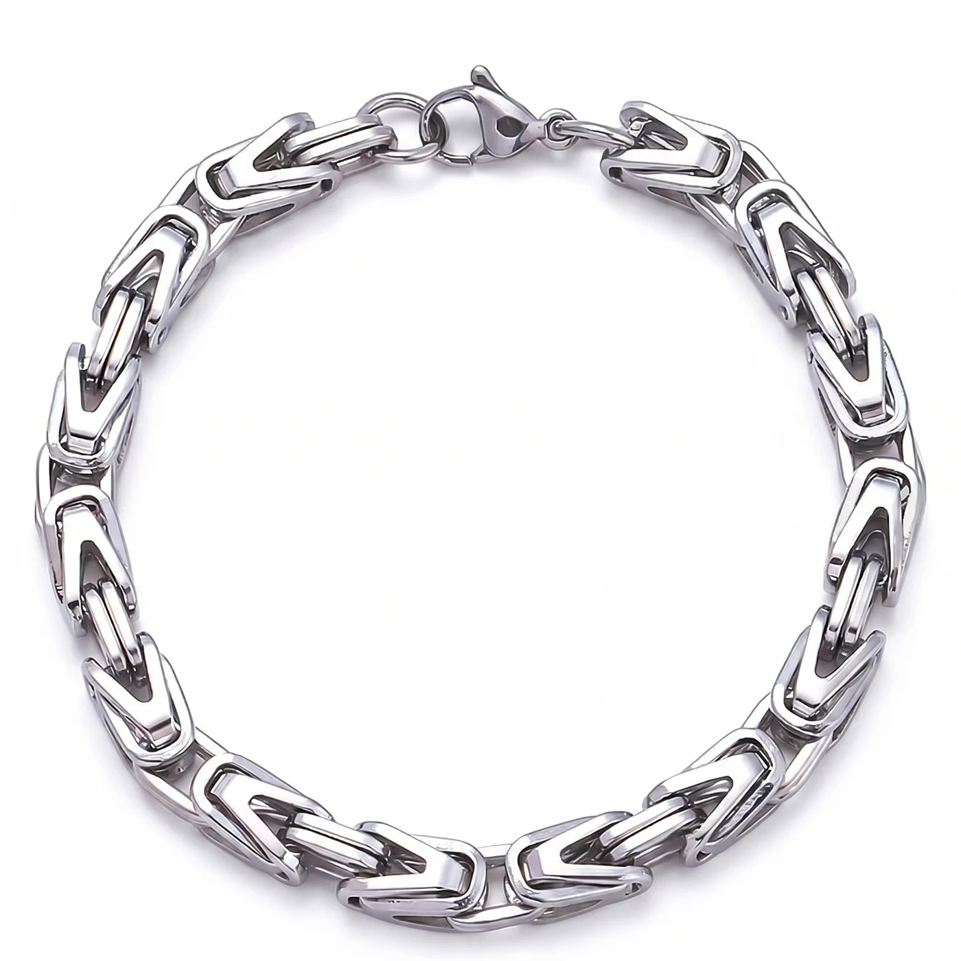 Lucian Crown Link Bracelet | White Gold