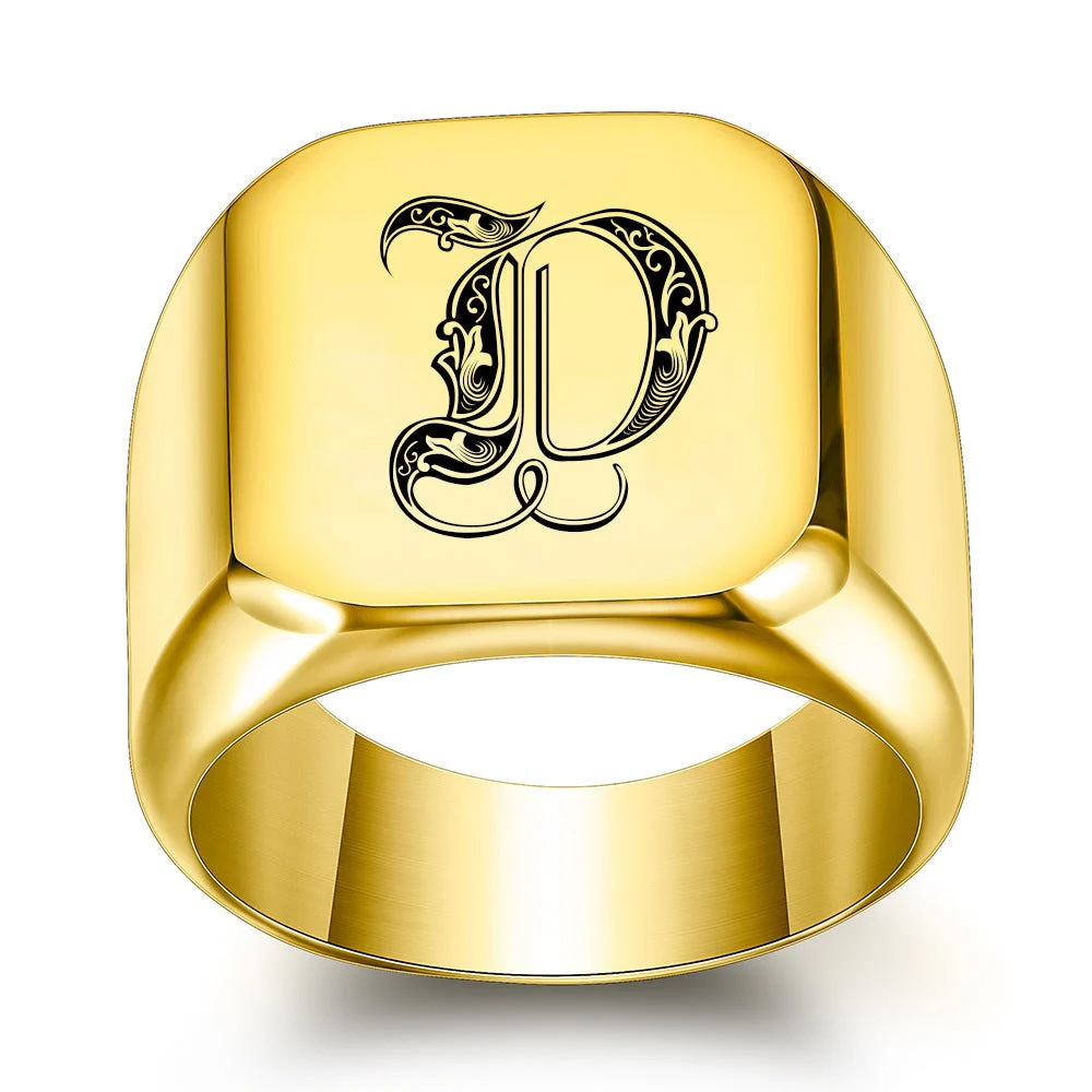 Classic Noble Initial Ring | Gold