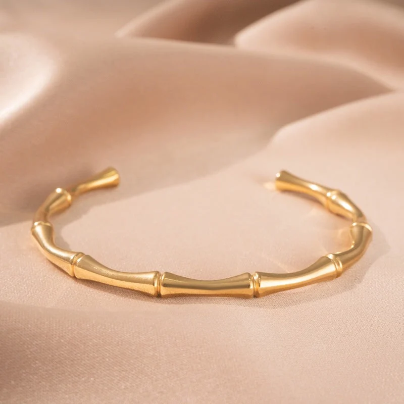 Bamboo Cuff Bracelet | Gold