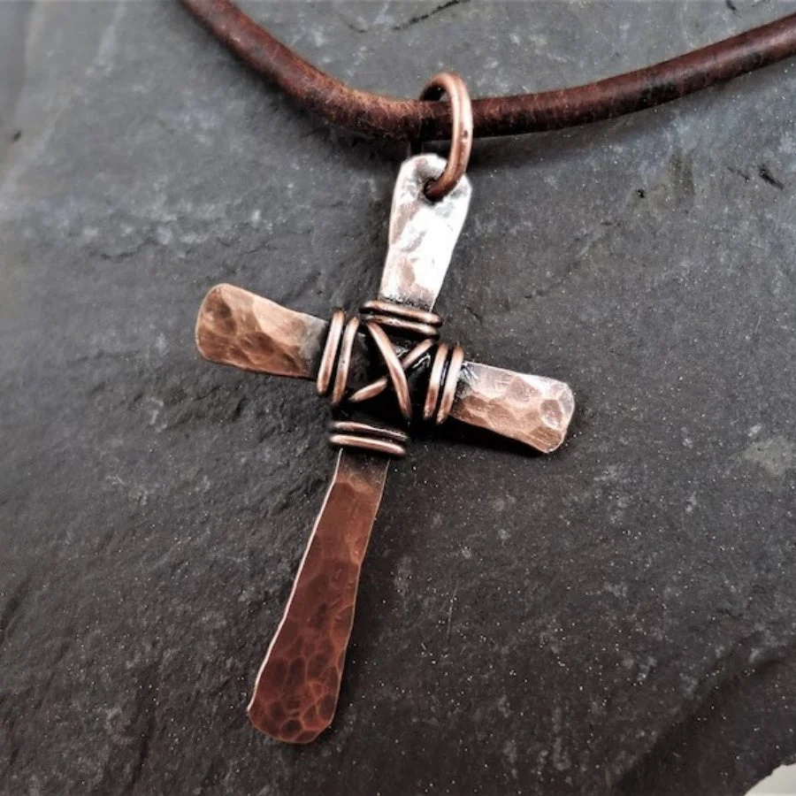 Artisan Cross Copper Necklace