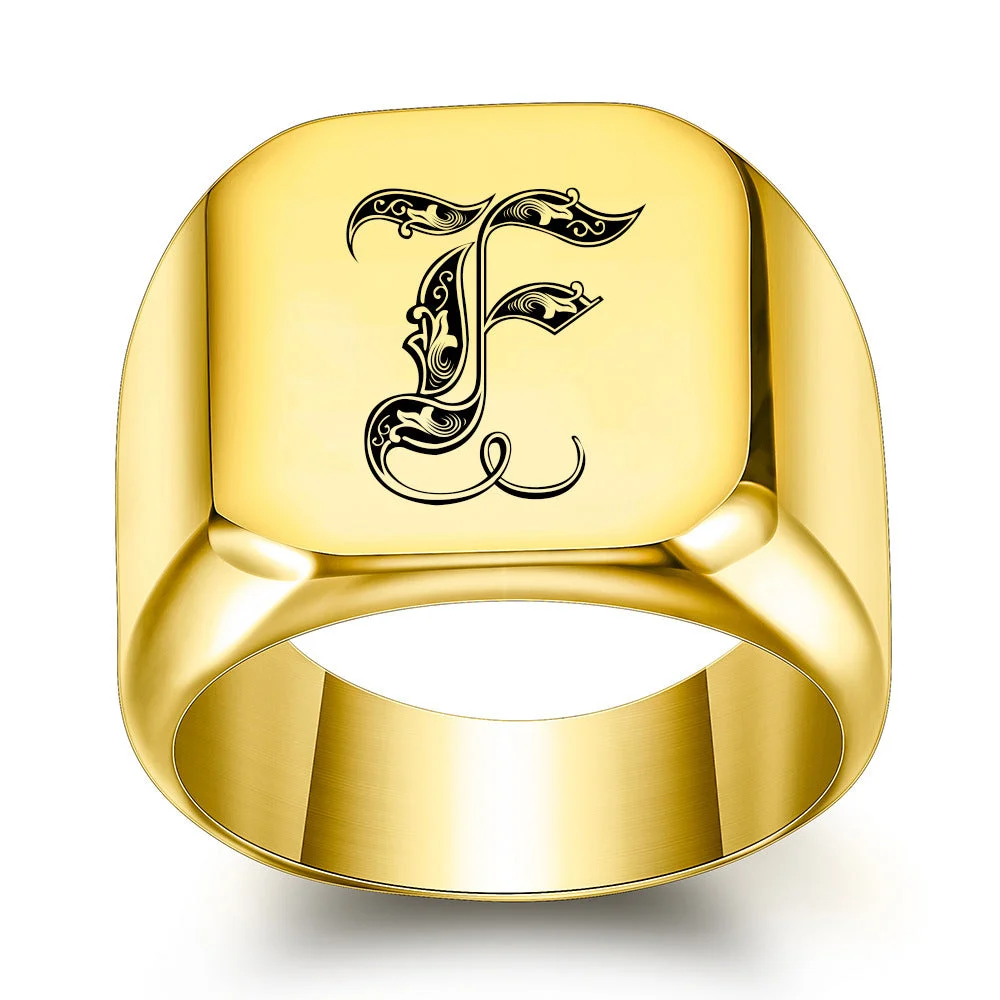 Classic Noble Initial Ring | Gold