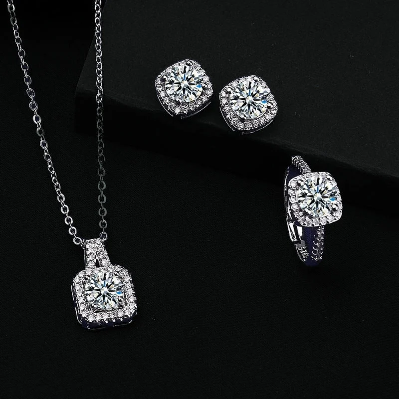 Elena Crystal Set | White Gold