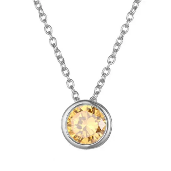 Lunaria Gemmara Birthstone Necklace | White Gold