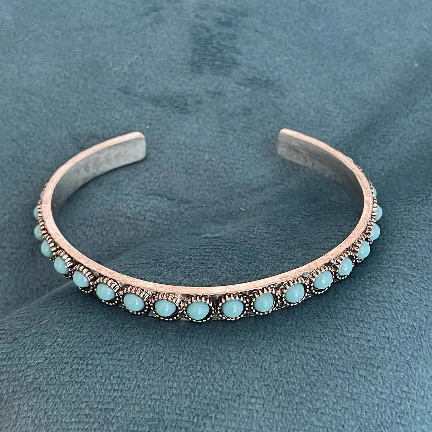 Talisse Turquoise Open Bracelet | White Gold