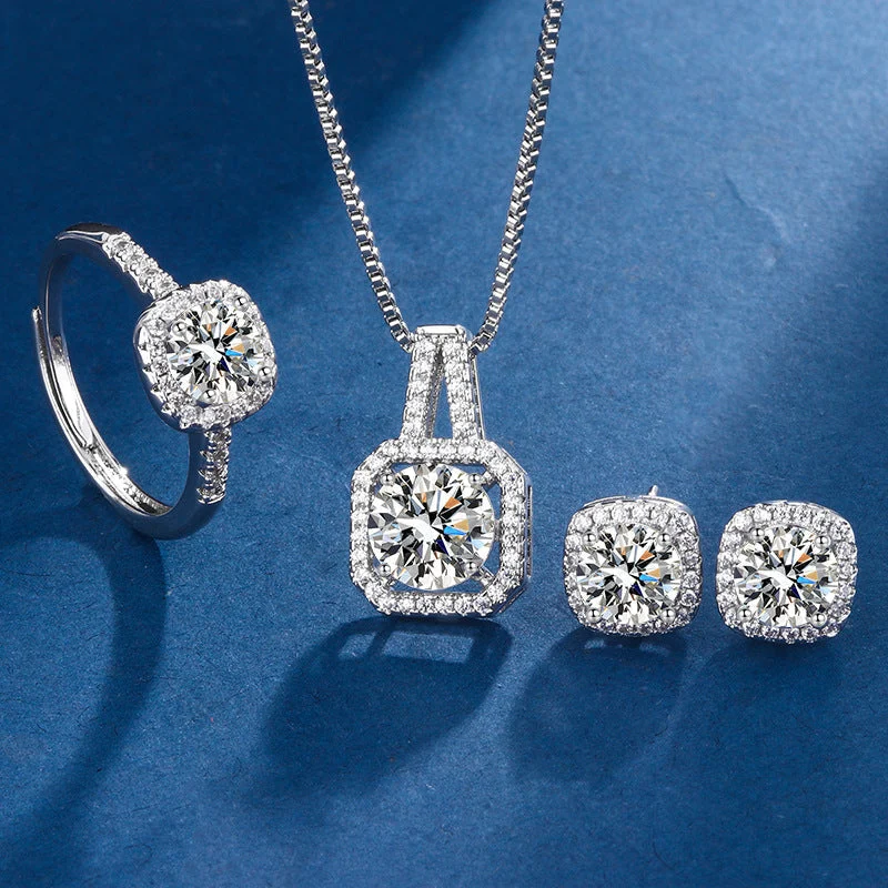 Aria Square Radiant Set | White Gold