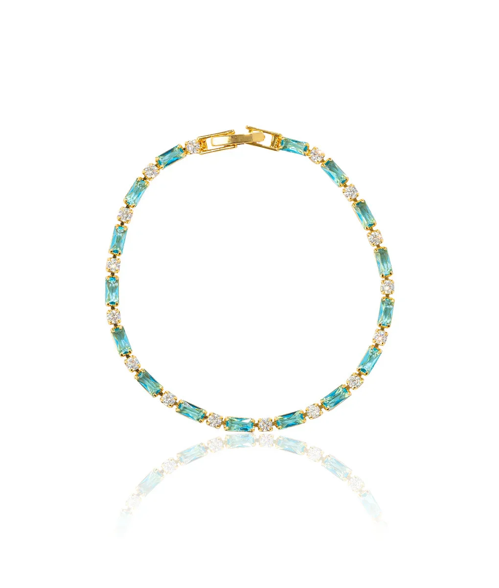 Natural Turquoise Stone Bracelet | Gold