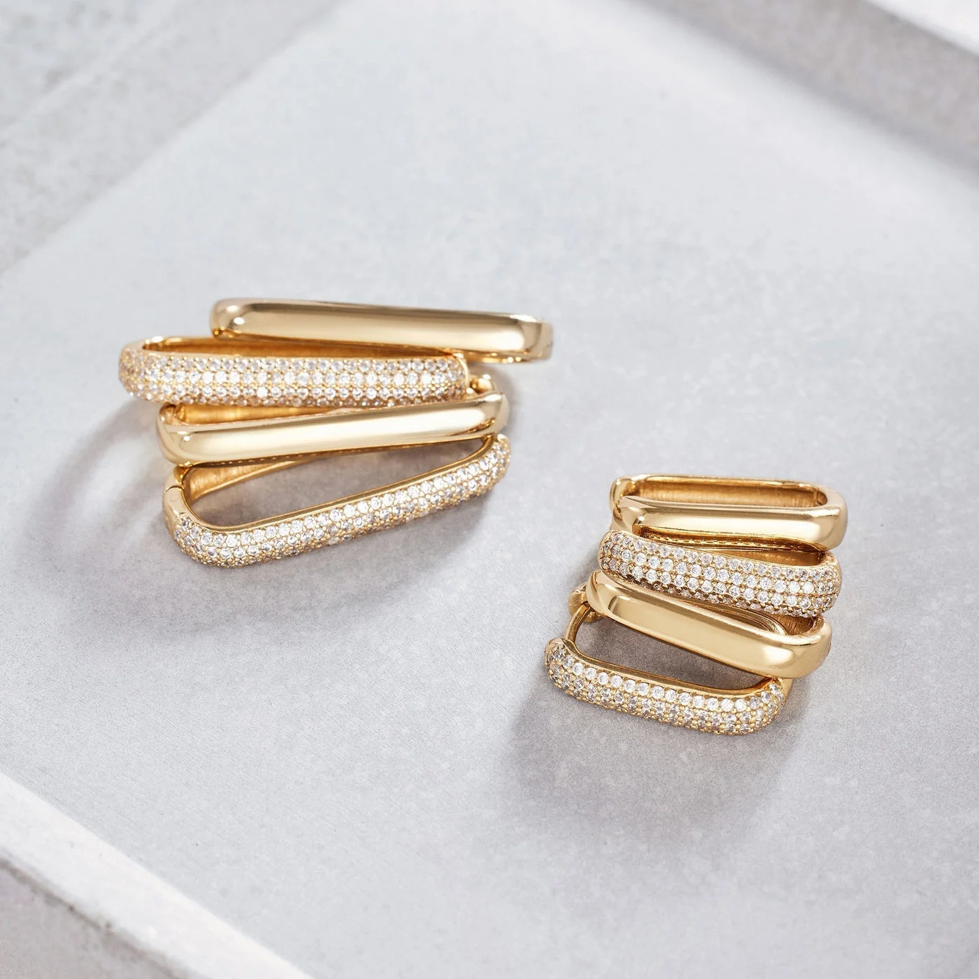 Icon Pavé Hoops | White Gold