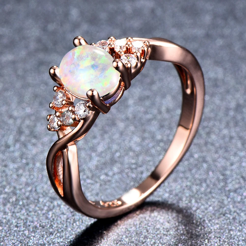 Sylva Moonhart Blue Ring | Rose Gold