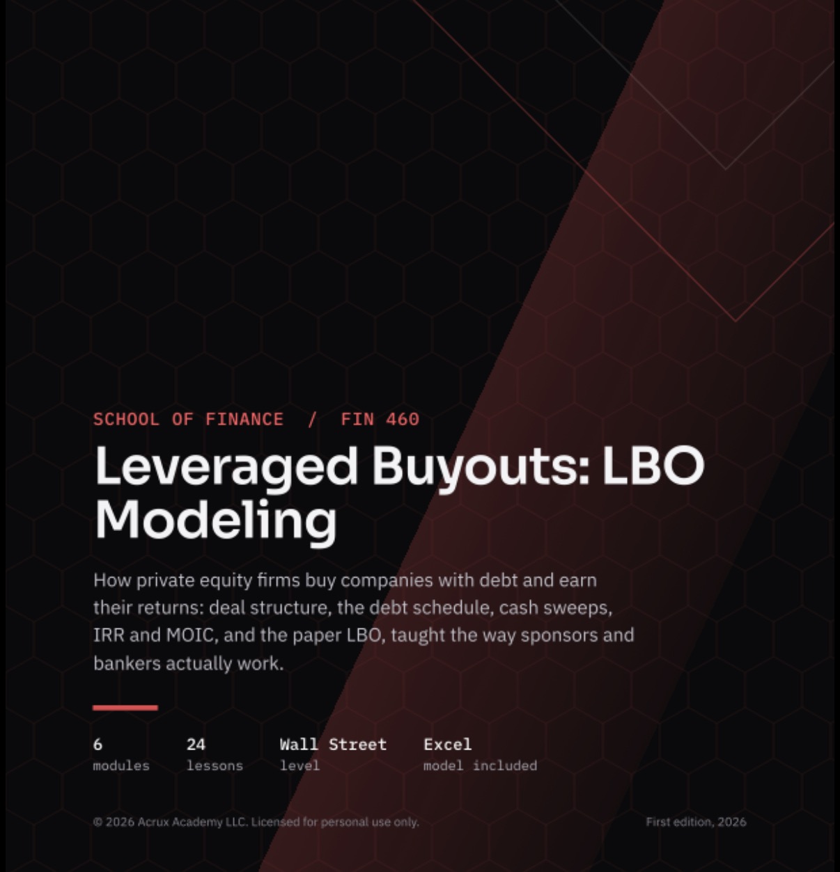 FIN 460: Leveraged BuyOuts 