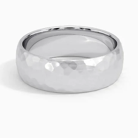 Elric Textured Core Ring | White Gold