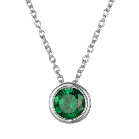 Lunaria Gemmara Birthstone Necklace | White Gold