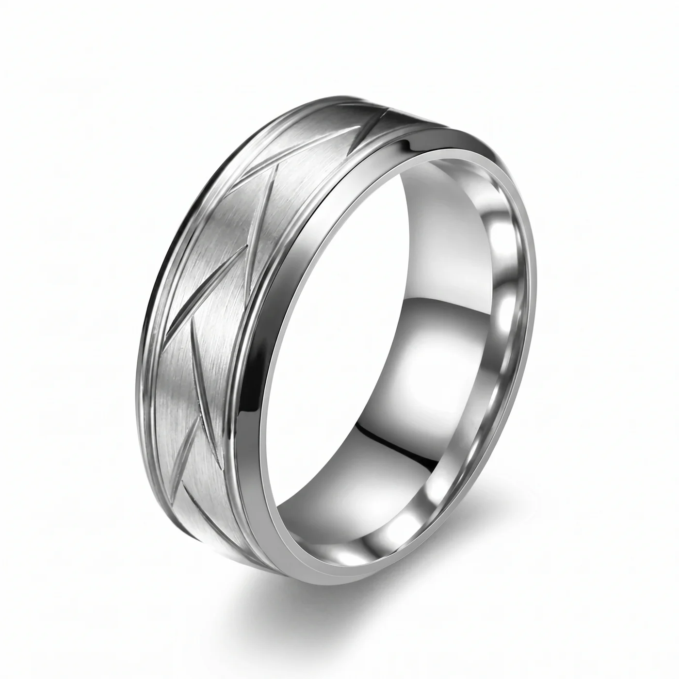 Heston Cutline Ring | White Gold