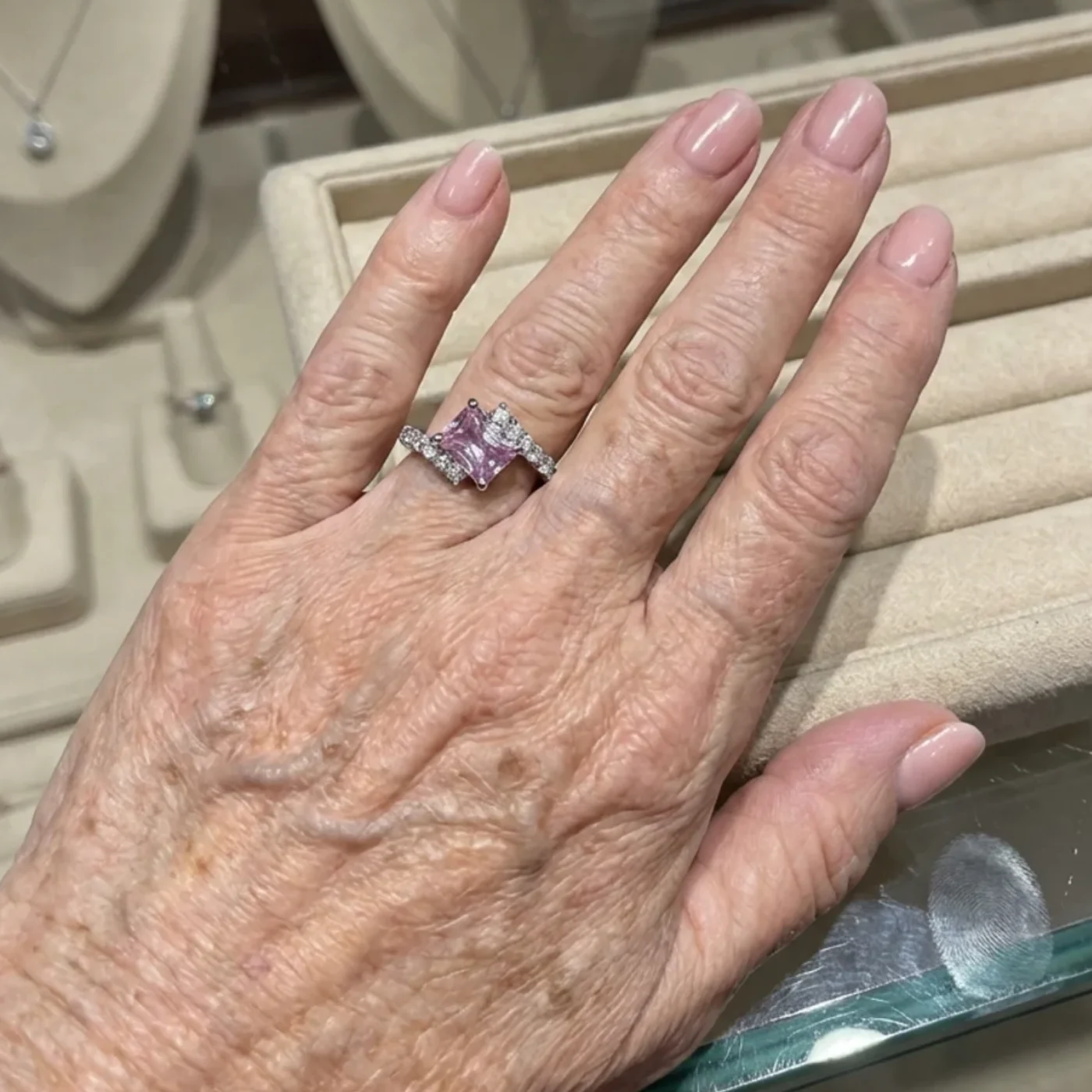 Pink Sapphire Vertex Ring | White Gold