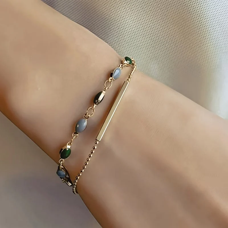 Olivia Moss Duo Bracelet | Gold