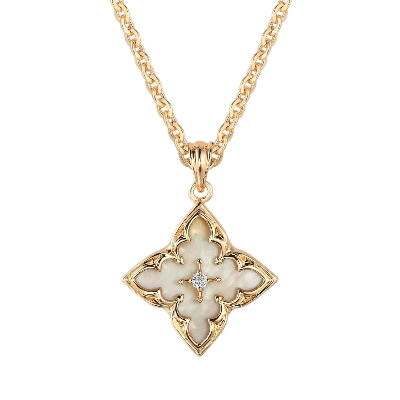 Brown Clover Pendant Necklace | Gold