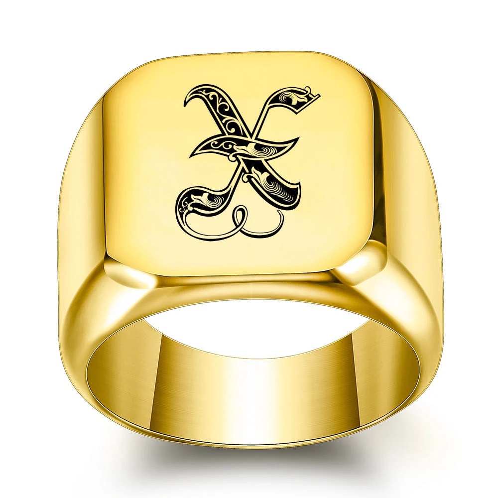 Classic Noble Initial Ring | Gold