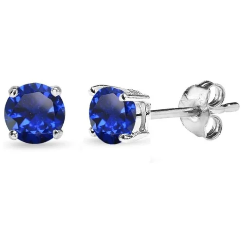 Classic Sapphire Stud Earrings | White Gold