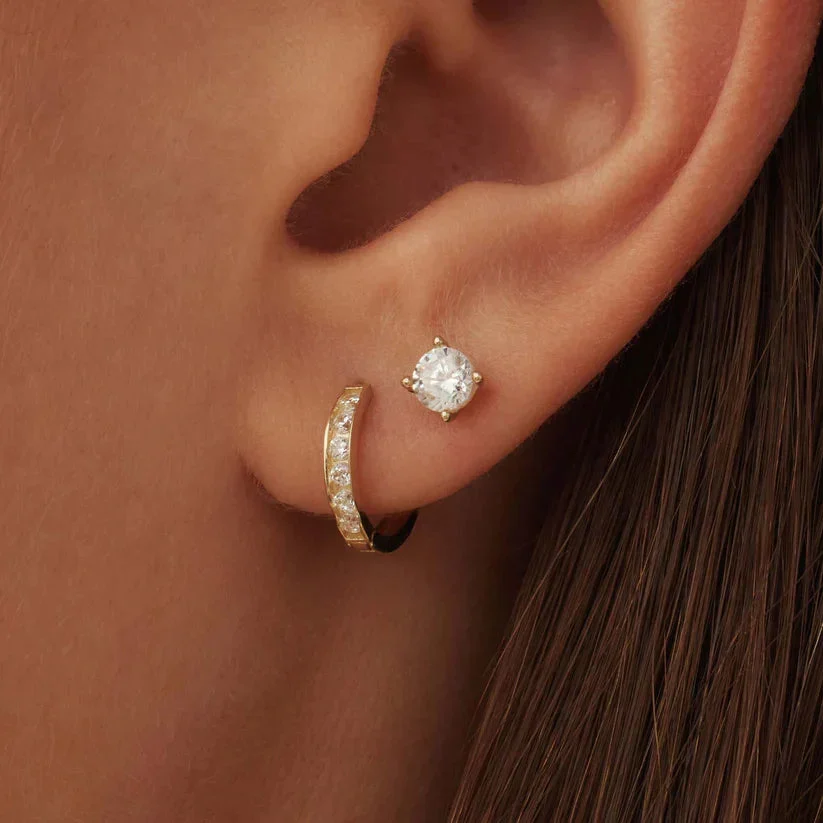 Dara Brillane Stone Earrings Set | Gold