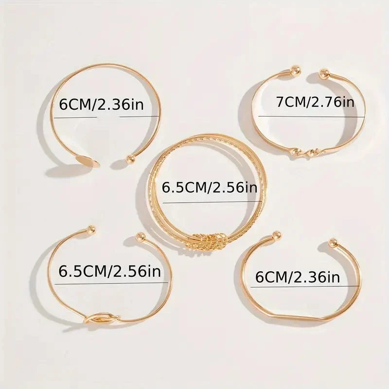 Knotted Elegance Bracelet Set | Gold