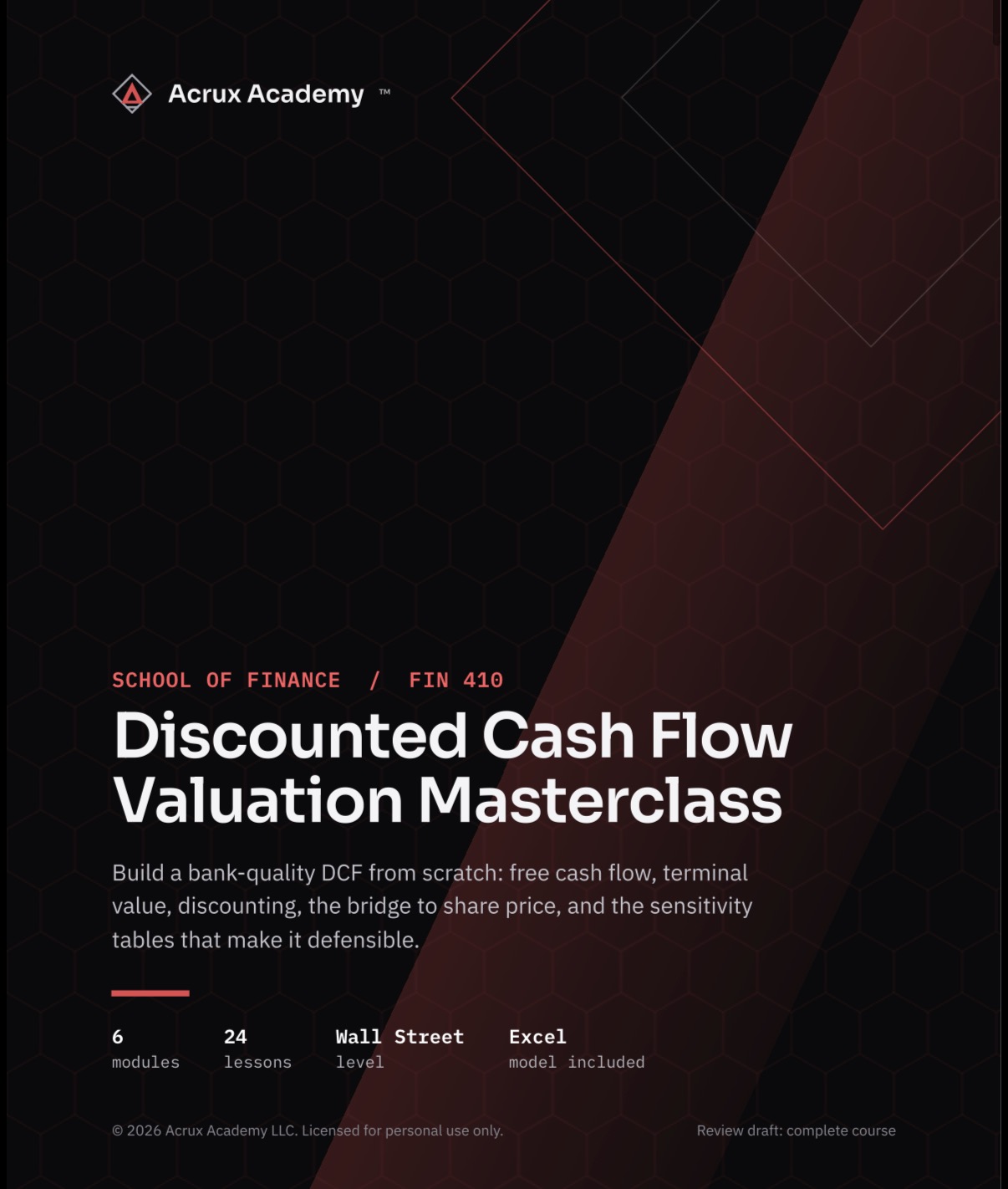 FIN 410: DCF & Valuation Masterclass