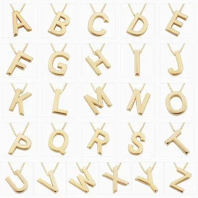 Love letter initial necklace | White Gold