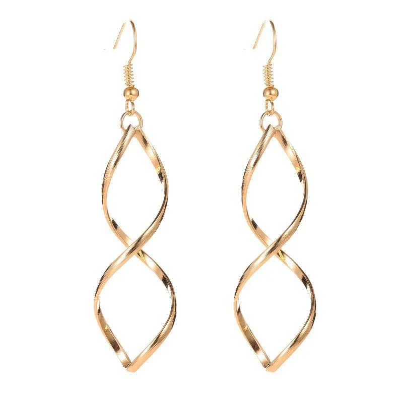 Spiral Dangle Earrings | Gold