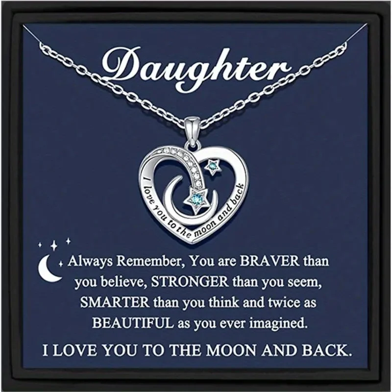To My Daughter - Love You to the Moon Necklace