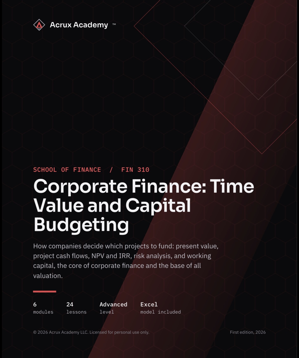 FIN 310: TVM/Capital Budgeting