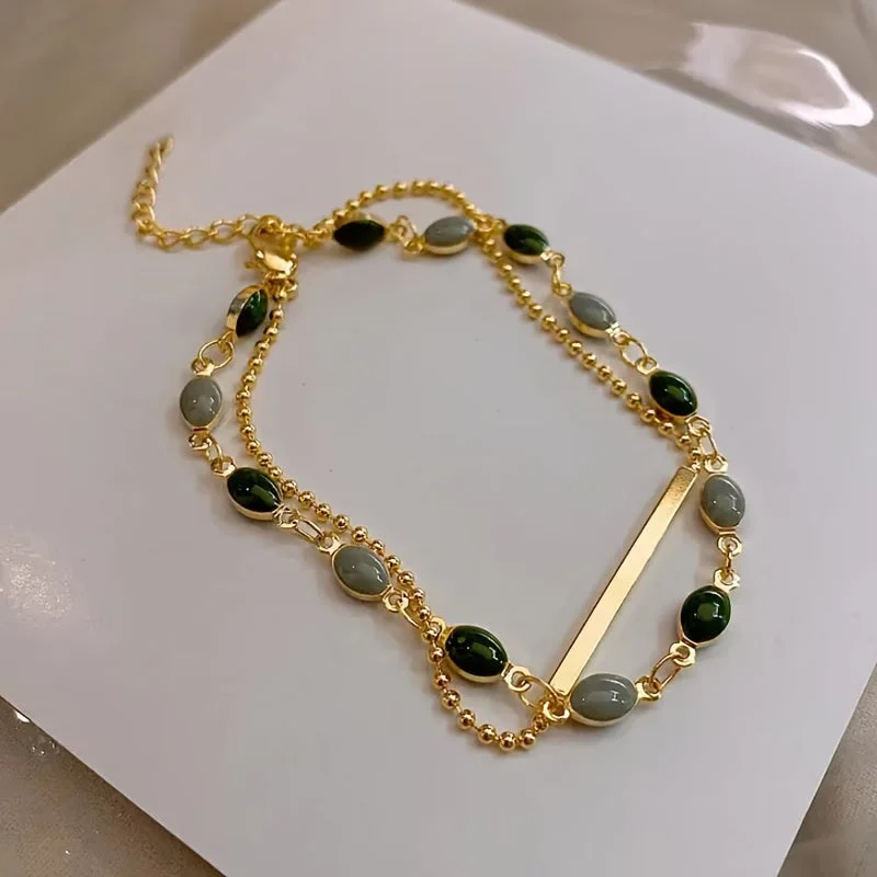 Olivia Moss Duo Bracelet | Gold