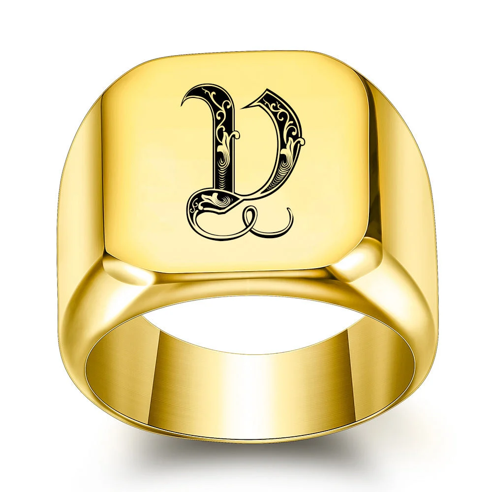 Classic Noble Initial Ring | Gold