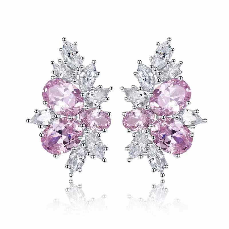 Lyra Blushbloom Earrings | White Gold