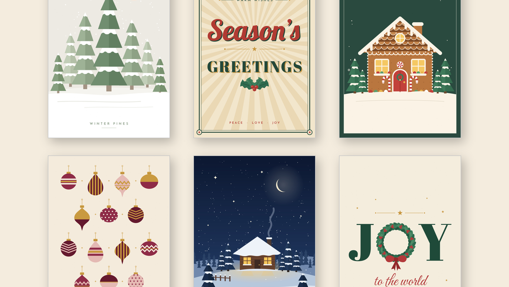 Christmas Printable Wall Art Bundle, Set of 6 Holiday Posters, 30 JPG Files